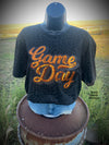 Leopard Game Day Orange Sequin Top - Also in Plus Size