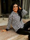 Checkered Western Hooded Top - Also in Plus Size