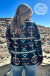 Cabin Fever Turquoise Pullover - Also in Plus Size