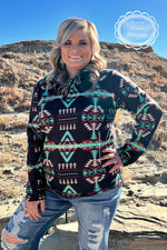 Cabin Fever Turquoise Pullover - Also in Plus Size